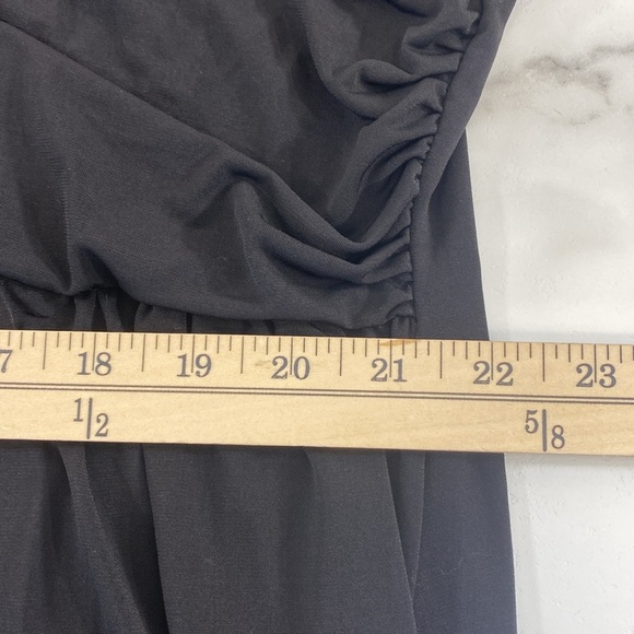 Avenue Midi Dress Women‎ Size 26/28 Plus Black Ruched Detail Flowy Short Sleeve - Picture 11 of 13